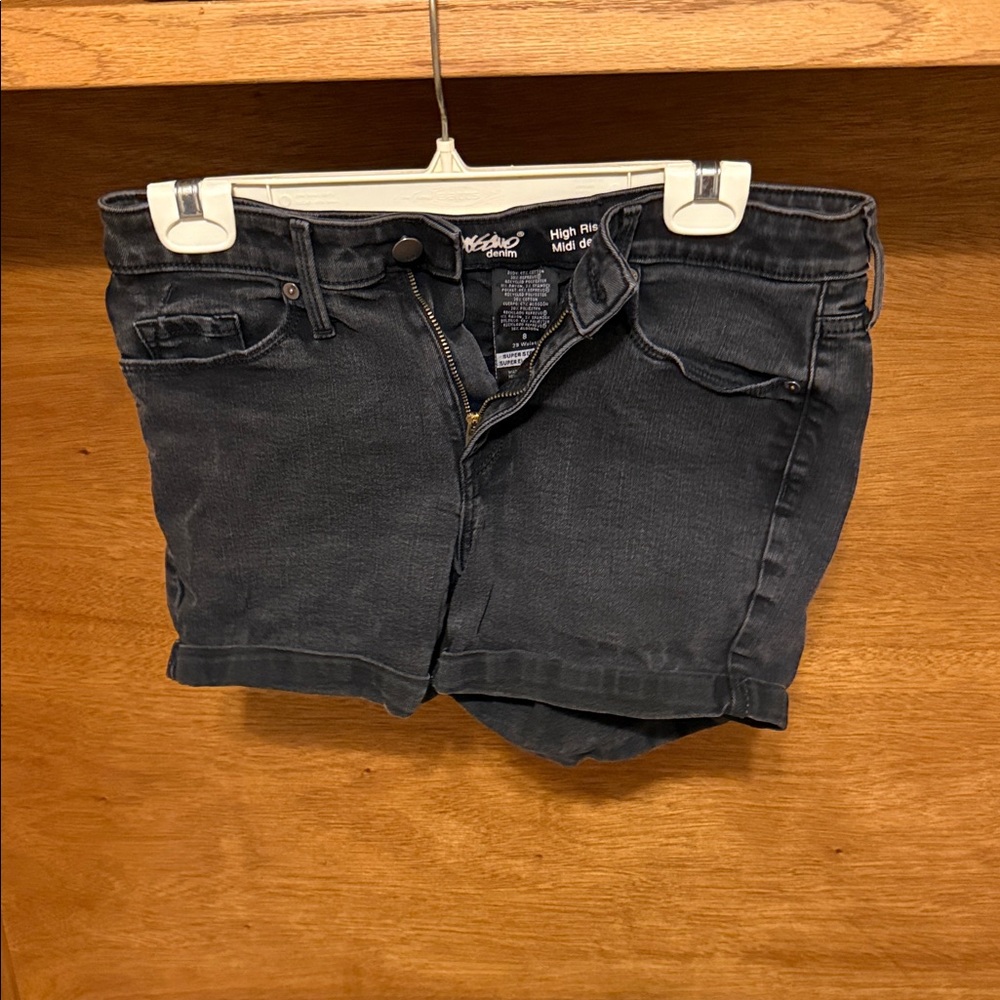Mossimo Supply Co. Dark Denim High Rise Midi Shorts